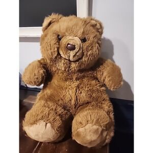 Vintage Commonwealth 1987 Teddy Bear Large Brown Tan Plush Korea 16" Toy